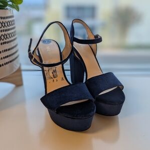 Nine West Velvet Platforms